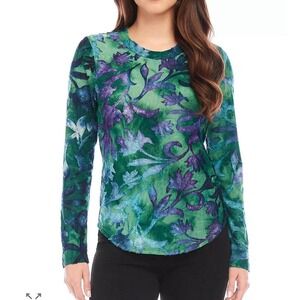 Karen Kane wearable art watercolor burnout shirt size M